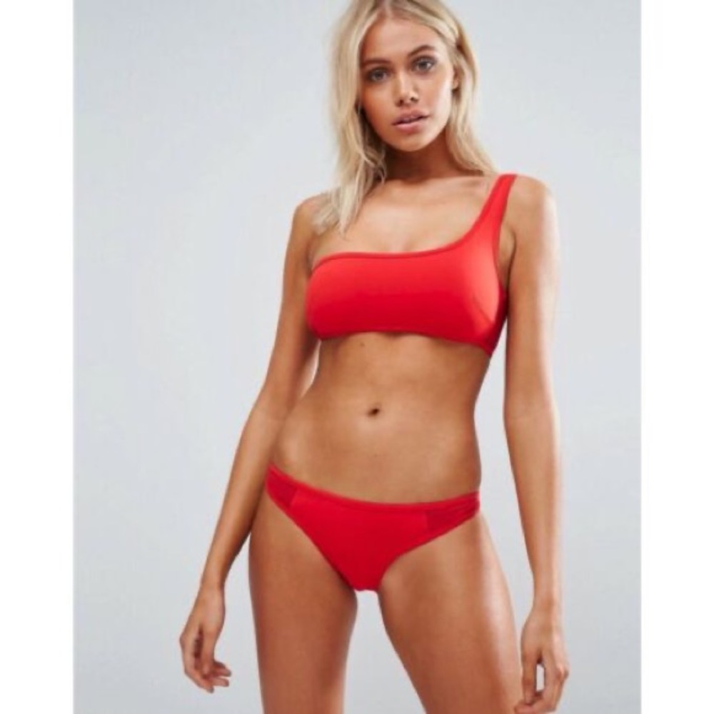 Stella McCartney Red Neoprene Bikini Bottom, Size L